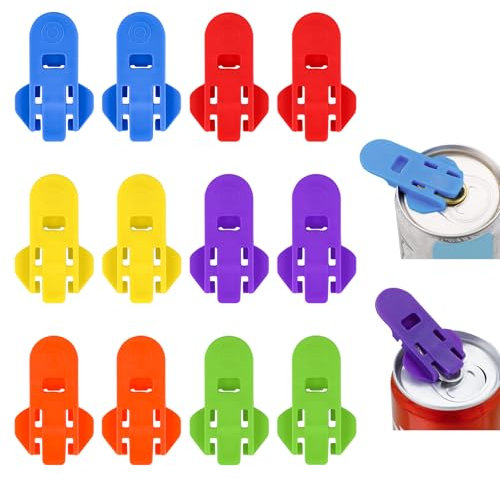Apdvenk Dosenverschluss Getränkedosen Öffner und Verschluss, 12 Stück Einfacher Manueller Dosenöffner Ringöffner für Cola, Soda, Bier, Getränke