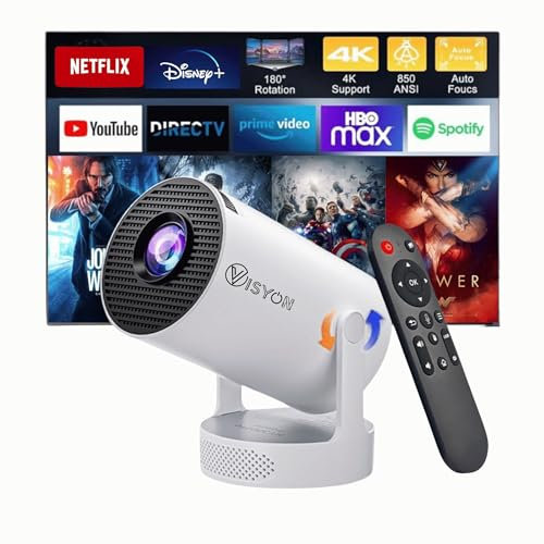 Visyon HY300 ultra 2025 | 1080P Full HD WiFi Projector with Android 11.0 – 12000 Lumens Portable Home Theater & Outdoor Movie Projector | Screen Mirroring for iOS/Android | Gaming & HDMI Compatible