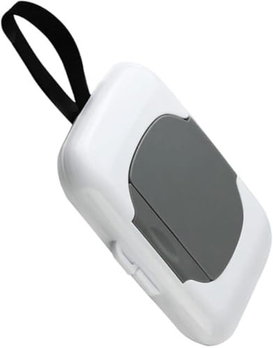 1Pc Travel Wipe Holder Reusable Wet Wipe Container Box Strollers Hanging Dispensers Refillable Wipe Case Safe Wet Storage Wipe Holders Wipes Accessories(Gray)