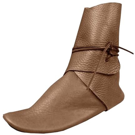 2025 Bottines médiévales à lacets pour homme - Bottes courtes pour les loisirs - Design à enfiler avec talon plat - Semelle en cuir