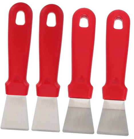 Parliky 4 Piezas para Eliminar Hielo de Acero Inoxidable para Frigoríficos Raspador de Hielo y Recto para Cocina Herramienta Multiusos para Limpieza Hogar