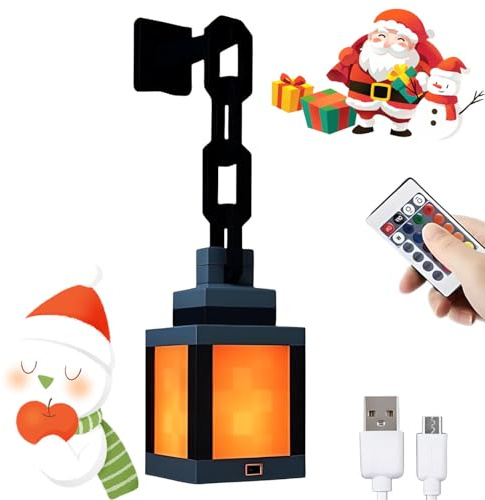 Lampada Notturna A Lanterna 3d Pixelata – Lampada Led D’atmosfera Ricaricabile Usb A 16 Colori Con Controllo Touch E Telecomando – Montaggio A Parete O Da Tavolo, Perfetta Per Camera Da Letto light-c