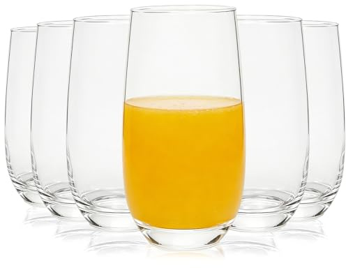 6 PCS Water Glasses Set, Classic Durable Glassware, Dishwasher-Safe Glassware, Ideal for Cocktails, Juice, and Water, Suitable for Home, Restaurant, and Parties (510ml)