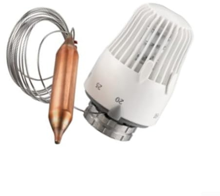 Thermostatkopf mit Fernfühler K Weiß, 2 m Kapillarrohr, für Heimeier, Metall + Kunststoff, M30x1.5