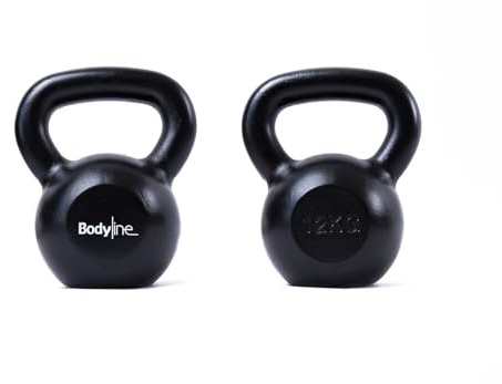 Bodyline Kettlebell In Ghisa 12 Kg Pesi - Manubrio Russo Professionale Per Allenamento Funzionale, Palestra E Fitness Casa Con Impugnatura Ergonomica