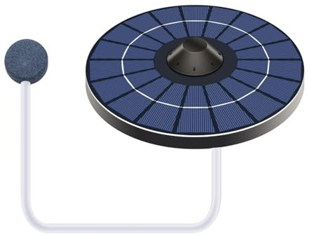 Aérateur de Bassin à Énergie Solaire | 2,5 W Pompe À Air Portable Silencieuse Avec Pierre À Bulles - Kit De Pompe Air Flottante | Pour Le Jardin, Les Aquariums, Le Paysage Extérieur, L'Arrière-Cour Et