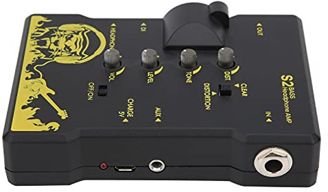Qudinip Hörlursförstärkare Kompakt Uppladdningsbar Bärbar PreStage DI Trainer med XLR-utgång för Musiker och Audiofiler 3,1 X 4,5 X 1, Tum (Modell för basgitarr)