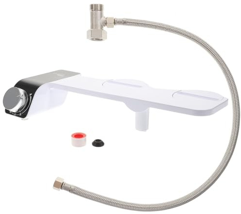 POPETPOP Accesorio Bidé para Inodoro Boquilla Doble Autolimpiante, Diseño Ultradelgado de Plástico y Superficie Lisa para Limpieza en Baños