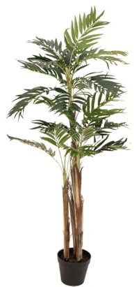 Areca Palme, konstpalm med 13 plastblad, med gryta, höjd 110 cm – konstgjord palm dekalm