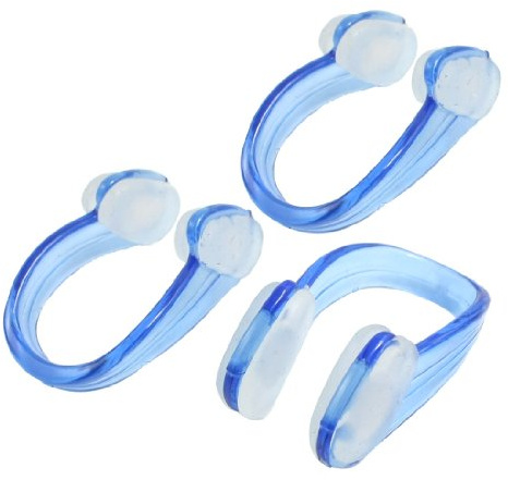 uxcell Swimming Nose Clip, 3 Pcs Waterproof Silicone Swim Nose Plugs for Men Women, Soft Non-Slip Nose Plug Protector Children for and Adults, Clear Blue (Pack of 3)