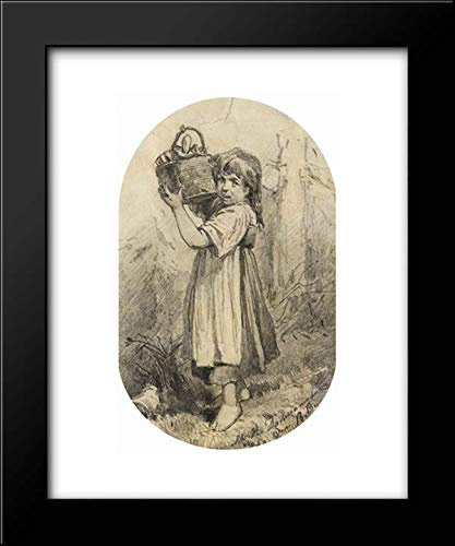 Girl With A Bast Basket 15x18 Framed Art Print by Viktor Vasnetsov