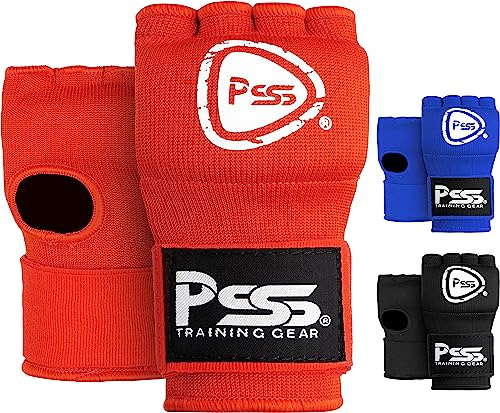 PSS Boxing Gel Foam Padded Inner Gloves-Elastic Hand Quick Wrist Wraps for Men & Women/Wrist Wrap Protector/Hand Wraps Pair MMA, Muay Thai, Kickboxing, and Martial Arts Training