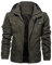 Jimmackey Uomo Tattico Softshell Giacca Outdoor Militare Pile Fodera Impermeabile Antivento Giubbotto con Felpa Cotone Uomo Zip Cappotti Uomo Inverno