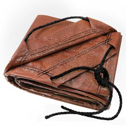 TARPAL 4x4 Feet(2pack) Small tarp with Drawstring Tarp Waterproof Brown