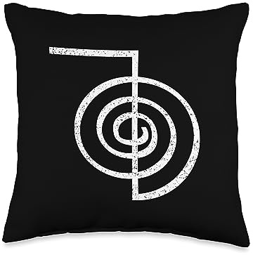 JAPANESE ALTERNATIVE THERAPY MEDICINE AND HEALING Reiki CHO KU REI Power Symbol QI Coil Throw Pillow, 16x16, Multicolor