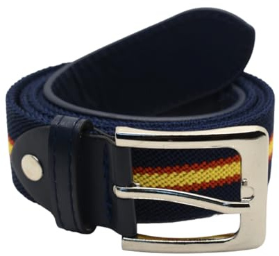 Cinturón Rayas para Hombre Elástico 120cm (Azul Marino - Bandera España)