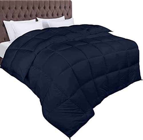 Utopia Bedding Duvet 180 x 200 cm, All-Season Duvet with 370 GSM Filling, Breathable Sleep Blanket, Quilt, Super Soft & Cuddly (Navy Blue)