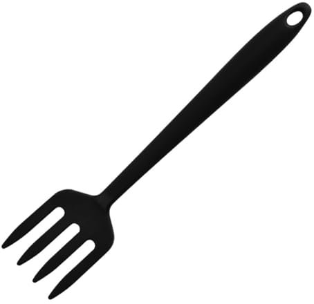 Tadipri 1 Pezzi Forchetta Flessibile in Silicone Multifunzionali Forchetta da Cucina Forchetta per Spaghetti per Frullare per Cucina Utensili da Portata (Nero)