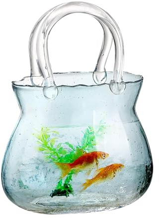 Glass Purse Vase for Flowers Aesthetic Clear Artistic