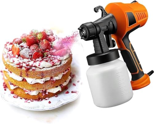 Chokladsprutpistol – elektrisk efterrättsdekorationssats 500 W med 3 mönster för tårtdekoration – mångsidig sandblästringsmaskin för bakning