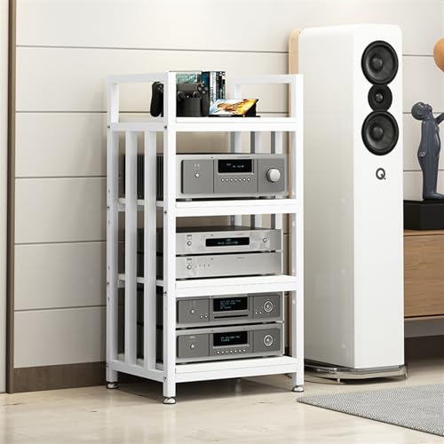WLCGYD Audio Rack HiFi Regal 4-lagiges Eckregal Für AV-Medien, Audio-Video-Medienständer/Entertainment-Center, Verstärker/Lautsprecher/Plattenspieler/CD-Rack-System(Style 5)