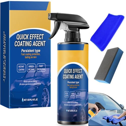 Spray Céramique Voiture, Spray Plastiques Intérieurs Finition, Polish Voiture Protection Anti-Rayures, Protection de Revêtement Voiture Coating Spray avec Chiffon Microfibre (1 PCS)