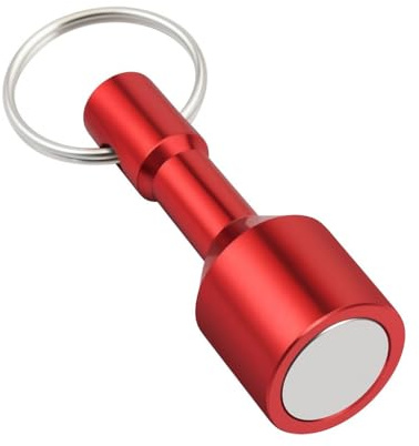 Red Testing Magnet Keychain, Red, 1.7 x 4.3 cm, 13.5 kg Pull Force, Single
