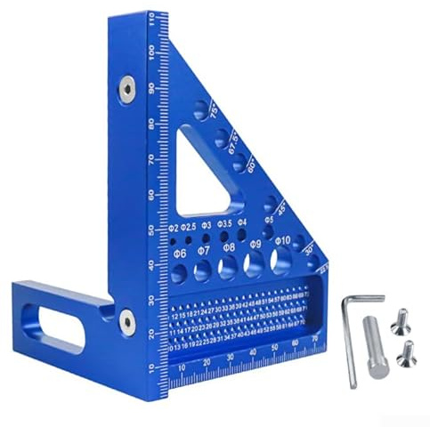 babominimer 3D Multi-Angle Measuring Ruler, 45° And 90° Triangle Layout Scriber, Carpentry Measuring Tool, Carpentry Square Protractor, For Construction Carpenters