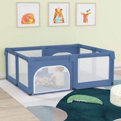 Genérico Parque para bebés con 2 Puertas Tela Oxford Azul Claro, Parques para bebés Azul