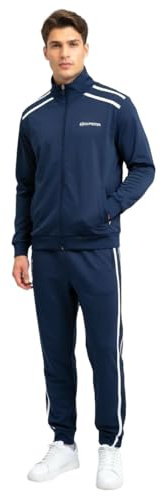 SUPERGA Tuta Uomo Cotone Estiva - Tuta Uomo Completa in Felpa di Cotone Estiva - Sportiva (IT, Testo, M, Regular, Regular, 26309 NAVY)