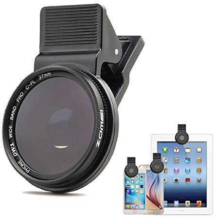 Zomei Flycoo Profesional Circular polarizador de Vidrio, Lente para teléfono móvil CPL Filtro 37mm para iPhone 6s Plus 7 Samsung Galaxy S8 Android Smartphones