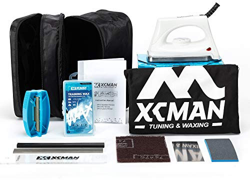 XCMAN Komplettes Ski- und Snowboard-Tuning- und Wachsset mit Wachseisen, Skiwachs, Kanten-Tuner, PTEX für Tuning, Reparatur und Wachsen