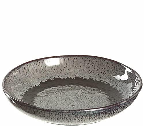 Leonardo Matera 21cm Charcoal Grey Rustic Stoneware Deep Soup Plate/Bowl