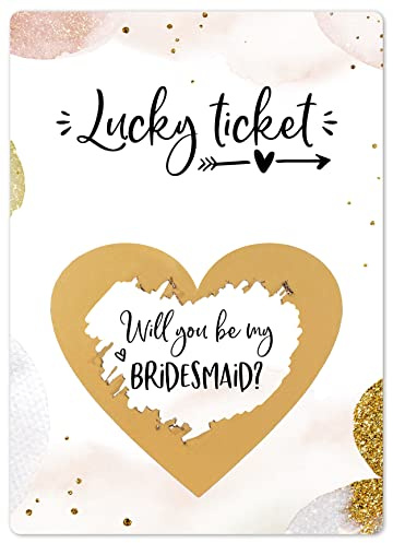 Joli Coon Will You Be My Bridesmaid Scratch Card, Bridesmaid proposal | 350gsm designer paper, tactile UV finish, scratch panel, premium stationery for a memorable reveal
