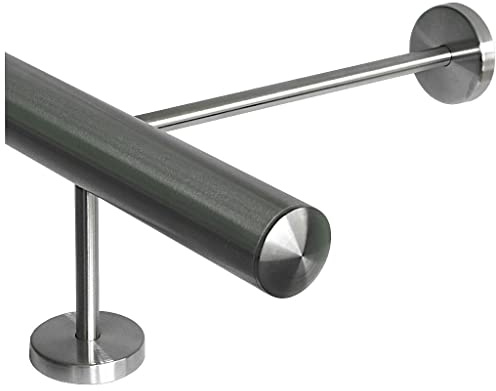TIBU Fotstöd V2A rostfritt stål Ø 33,7 mm 30–590 cm, längd = 50 cm 1 par hållare 10/25 cm barstång rästång