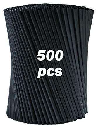 Chefpac 500 Cannucce Nere in Cellulosa di Legno - lunghe 21 cm x 7 mm - Cannucce in bio legno, adatte per cocktail, bar e catering. Resistenti fino a 40 gradi