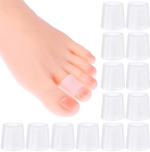 cobee Silikon Ärmel für kleine Zehen, 14 Stück, Zehenkappen, Schutz für kleine Zehen, Zehenschutz für kleine Zehen, verhindert Schmerzen bei Hühneraugen, Zehennägeln, eingewachsenen Blasen (Weiss)