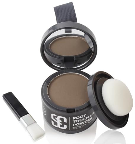 Ansatzpuder, Haar-Concealer Haarverdichtung für Frauen und Männer, Haaransatz Ausbessern & Kaschiert Sofort Haarausfall,Touch Up Haarpulver für dünnes Haar für Frauen (Braun, 4g)