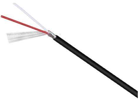 Pangyoo Filo elettrico Cavo di segnale cavo audio in PVC UL2547, cavo schermato multi-core 2/3/4/5 core, 22 24 26 28 AWG 300 V filo di rame stagnato nero (Size : 5m, Color : 22AWG-2Cores)