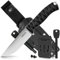 GREIFS® Outdoor-Messer aus D2 Stahl mit Kydex Holster und Feuerstahl, edles Survival Messer für die Bushcraft Ausrüstung, Jagdmesser, Schnitzmesser, Fahrtenmesser (Ranger/Silber-Schwarz)