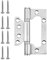 sourcing map 12Pcs 4x3 Inch Door Hinges Non-Mortise No Noise Stainless Steel Bifold Door Hinges with Mounting Screws Brushed Surface for Furniture Window, Silver