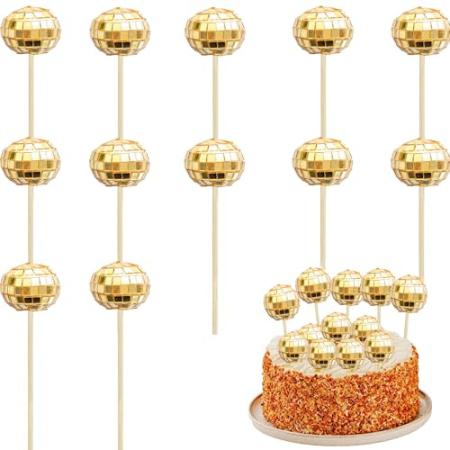 Decorazioni Torte Discoteca, 12 decorazioni per torte a forma di palla da discoteca, decorazione per torte, palline da discoteca, decorazioni per torte a tema discoteca, feste a tema anni '70 (E)