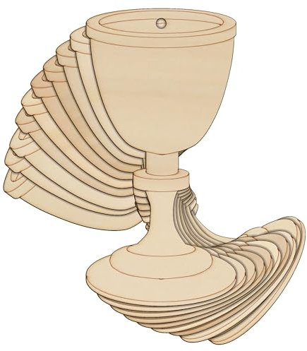 10 copas medievales de madera con forma de cáliz medieval de 3 mm (8 x 4 cm, agujero central superior)