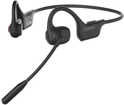LOBKIN Kopfhörer Bluetooth Headset mit Mikrofon, Open Ear Kopfhörer Bluetooth 5.3 Luftleitungskopfhörer kabelloses mit Geräuschunterdrückung Mikrofon, Wireless Headset