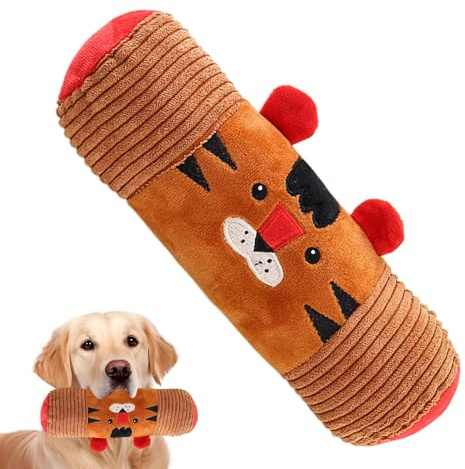 Jouet à mâcher agressif pour chien, corde de dentition en peluche douce, aide au nettoyage des dents, jouet interactif pour chiot, motif tigre durable, idéal pour la maison et les jeux d'animaux de