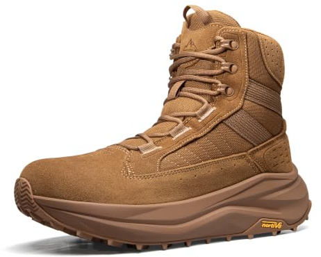 NORTIV 8 Botas Militares Hombre Ligera Táctica Policial | Caja Deditos Amplia, Diseño Bajo Descenso, Fácil Puesta, Duradero y Cómodo, Antideslizante