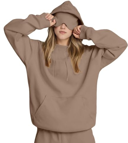 Damhuvtröja huvtröja med integrerad ögonmask bekvämt mode flygplan huva med huva enfärgad travel sweatshirt pullover vinter varm komfort resa flygplansläge huvtröja män