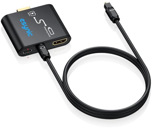 eSynic Extracteur Audio HDMI pour Fire TV Stick 4Kx2K Convertisseur Audio HDMI vers Optique pour Barre de Son 5.1 DTS/Dolby Adaptateur Conçu pour Firestick 4K sans ARC/eARC Boîtier en ABS Plug & Play