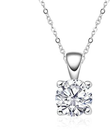 gnistrande 1 karat d färg moissanite hänge halsband för kvinnor 100% 925 sterling silver bröllopssmycken