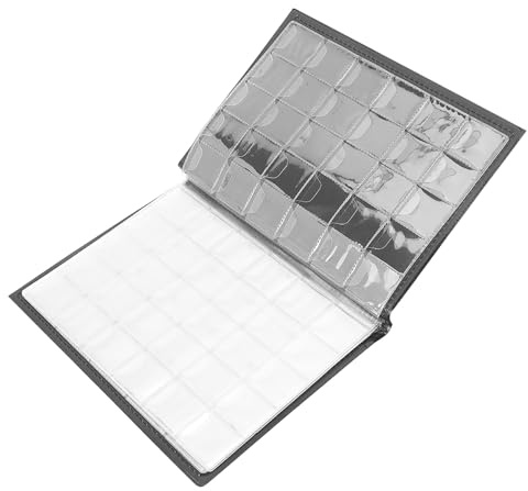 Generic Myntsamlingshållare Högkvalitativ PU 250 Fickor 10 Sidor Myntalbum för Samlare Svart Brun Röd (Brun)